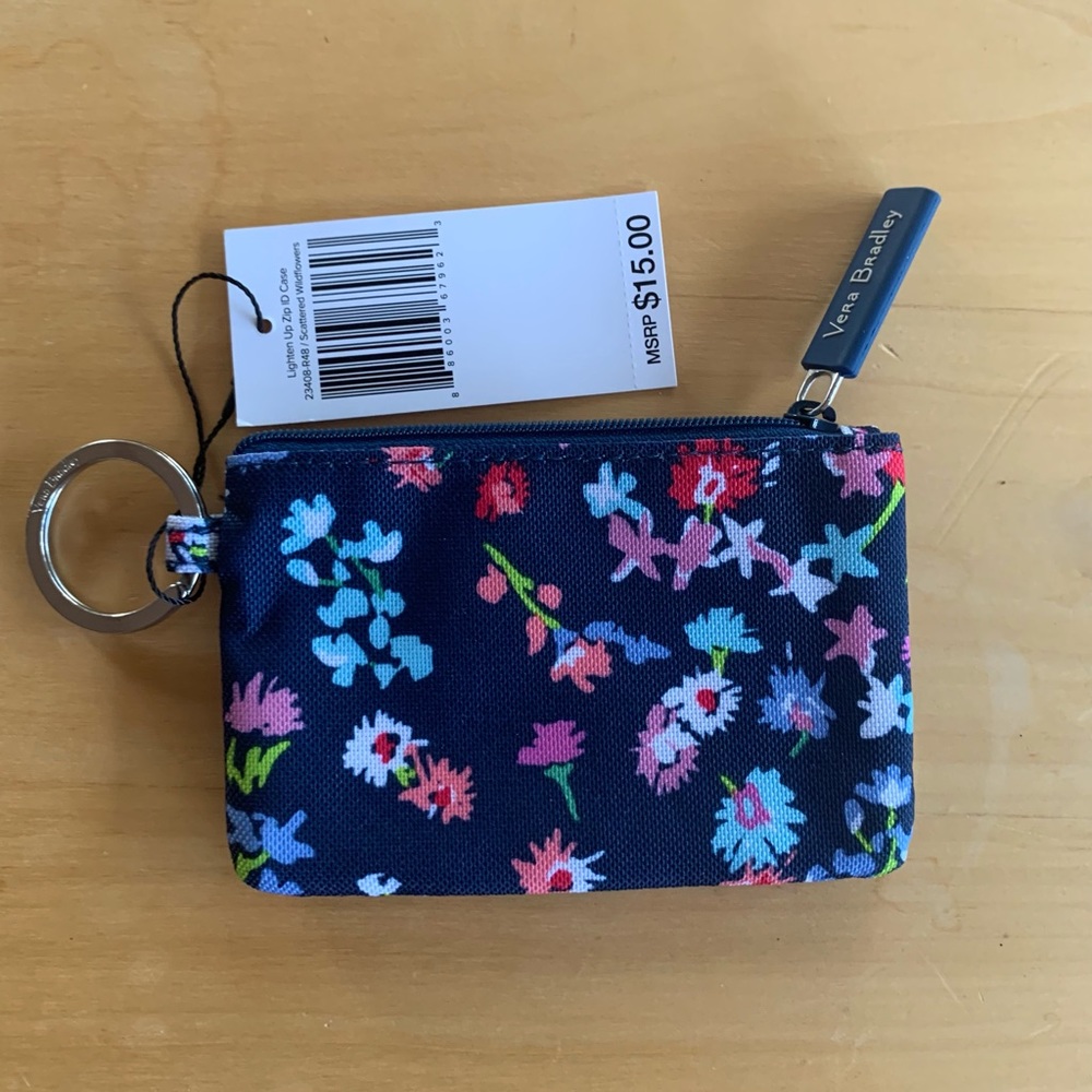Vera Bradley Zip ID Case Scattered Wildflowers